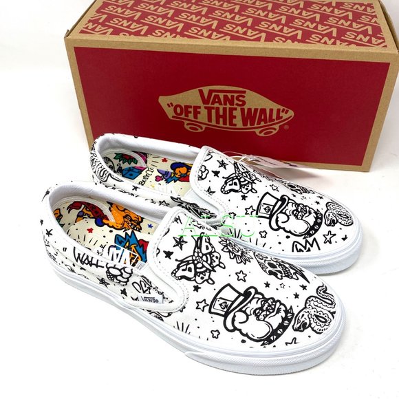 VANS Classic Slip-On (U-color) Tatoo Sneakers Women’s Size 6.5 VN0A4BV31IU - Picture 9 of 10